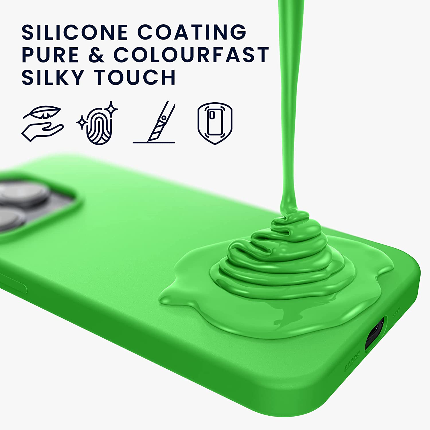 KW iPhone 14 Pro Θήκη Σιλικόνης TPU - Lime Green - 59073.159