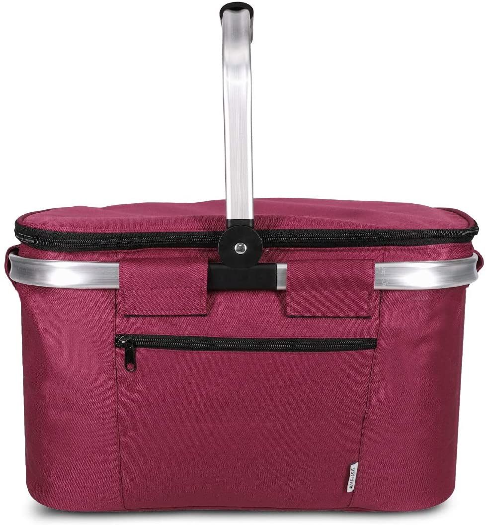 Navaris Πτυσσόμενη Ισοθερμική Τσάντα Πικ-Νικ - Bordeaux - 45859.13