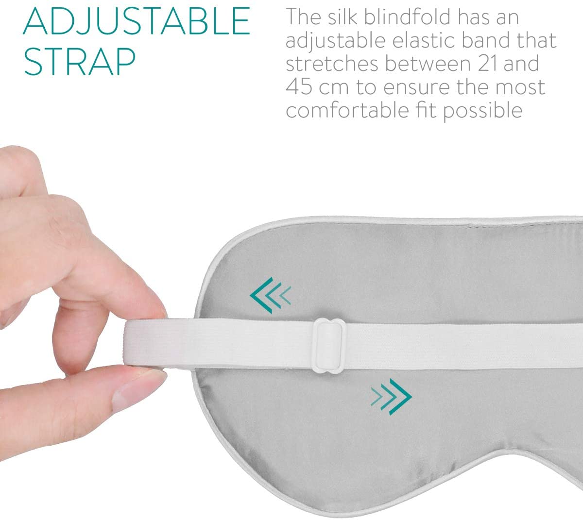 Navaris Silk Eye Mask Blindfold - Μάσκα Ύπνου / Ταξιδιού - Grey / White - 48509.03