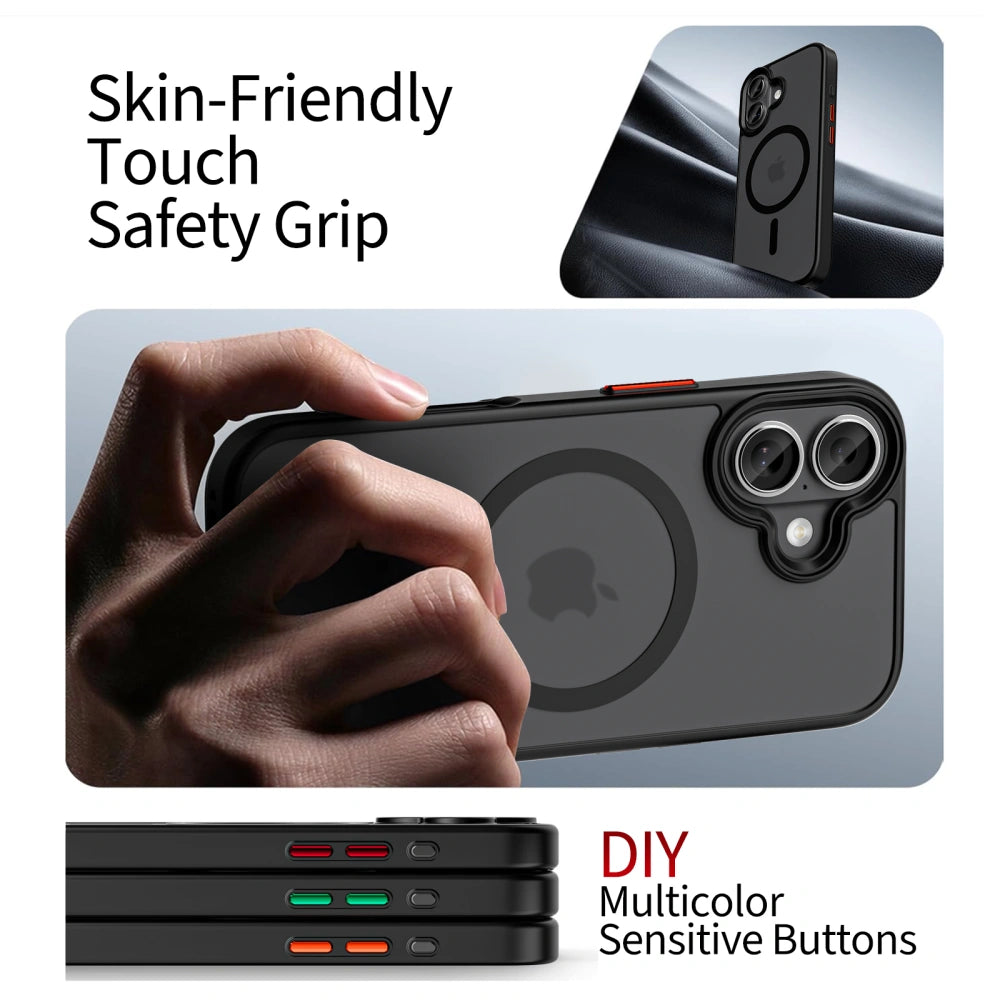 Tech-Protect iPhone 17 - MagMat XT 4-Set - Σκληρή Θήκη με Πλαίσιο Σιλικόνης και MagSafe - Ημιδιάφανη / Matte Black