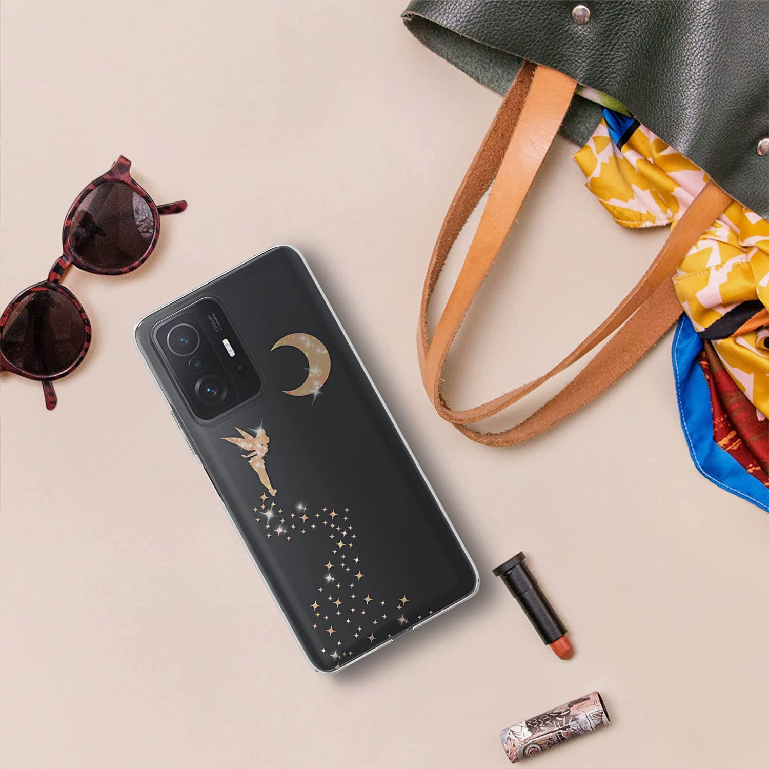 KW Xiaomi 11T / 11T Pro Θήκη Σιλικόνης TPU Design Glitter Fairy - Rose Gold / Διάφανη - 57086.01