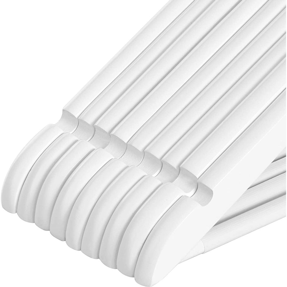 Songmics Σετ με 20 Ξύλινες Κρεμάστρες Ρούχων - White / Rose Gold - CRW001W01