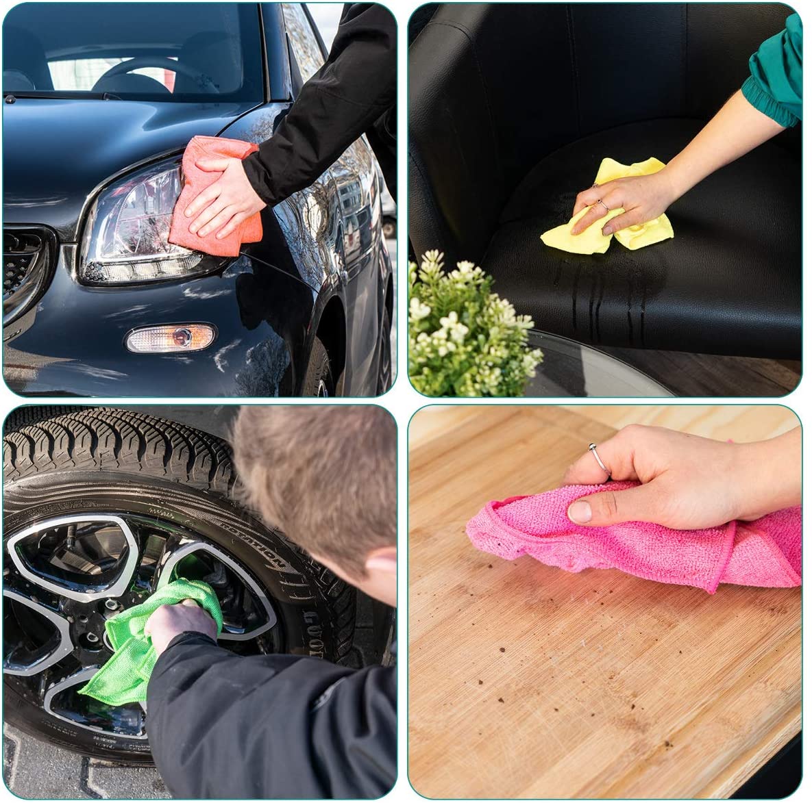 Navaris 20x Microfiber Cleaning Cloth Pack - Σετ 20 Πετσέτες - Multicolor - 46322.02