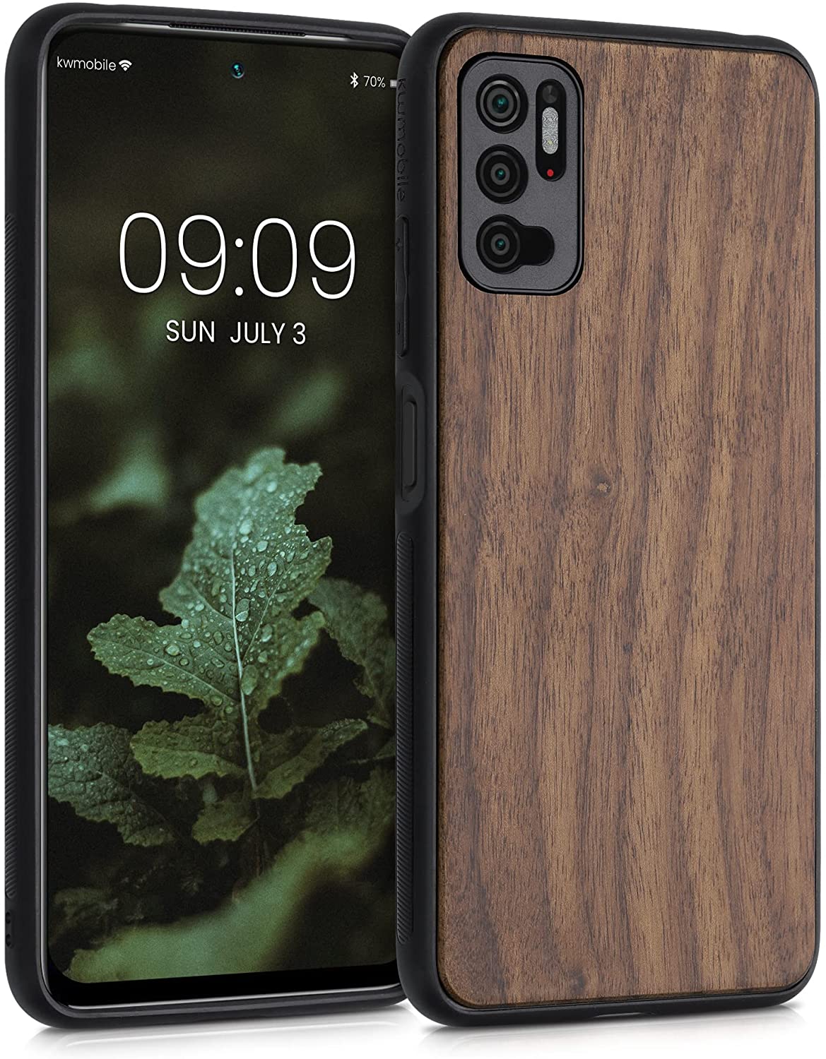 KW Xiaomi Poco M3 Pro 5G Θήκη από Φυσικό Ξύλο - Dark Brown - 56464.18