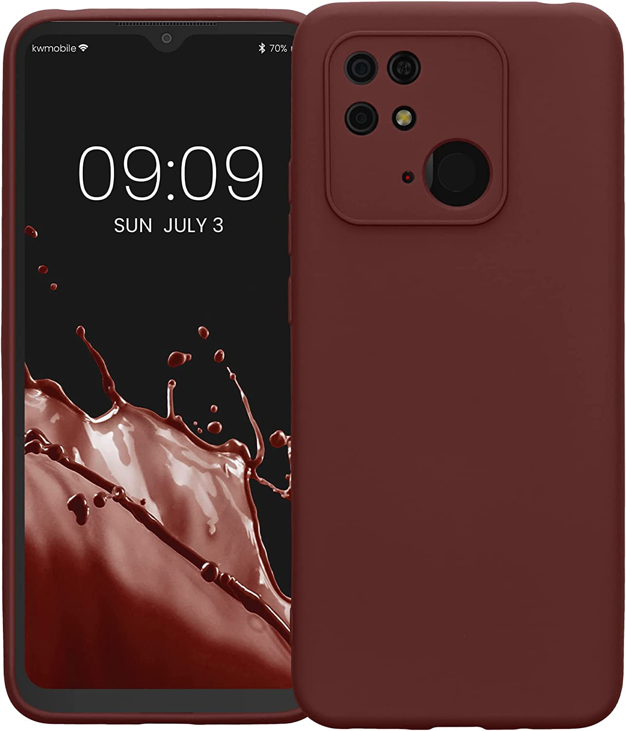 KW Xiaomi Redmi 10C Θήκη Σιλικόνης Rubberized TPU - Bordeaux Purple - 59229.187