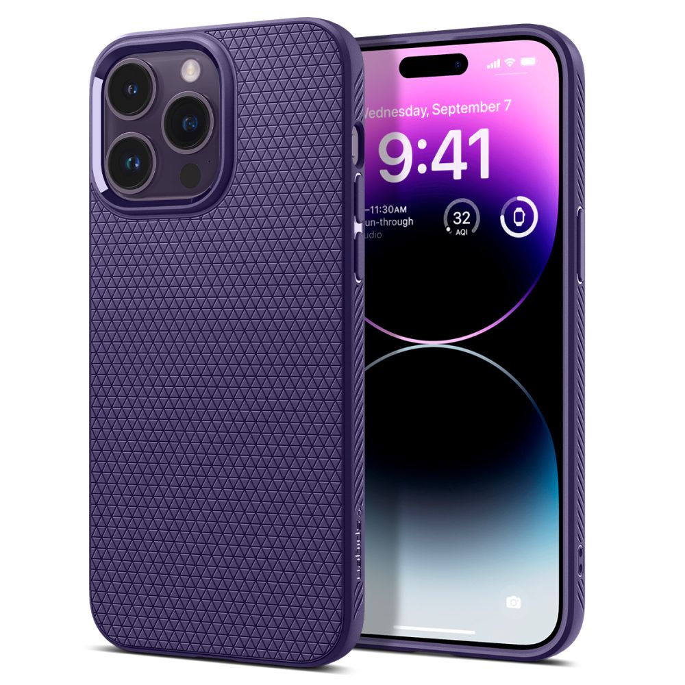 Spigen iPhone 14 Pro Liquid Air Θήκη Σιλικόνης - Deep Purple