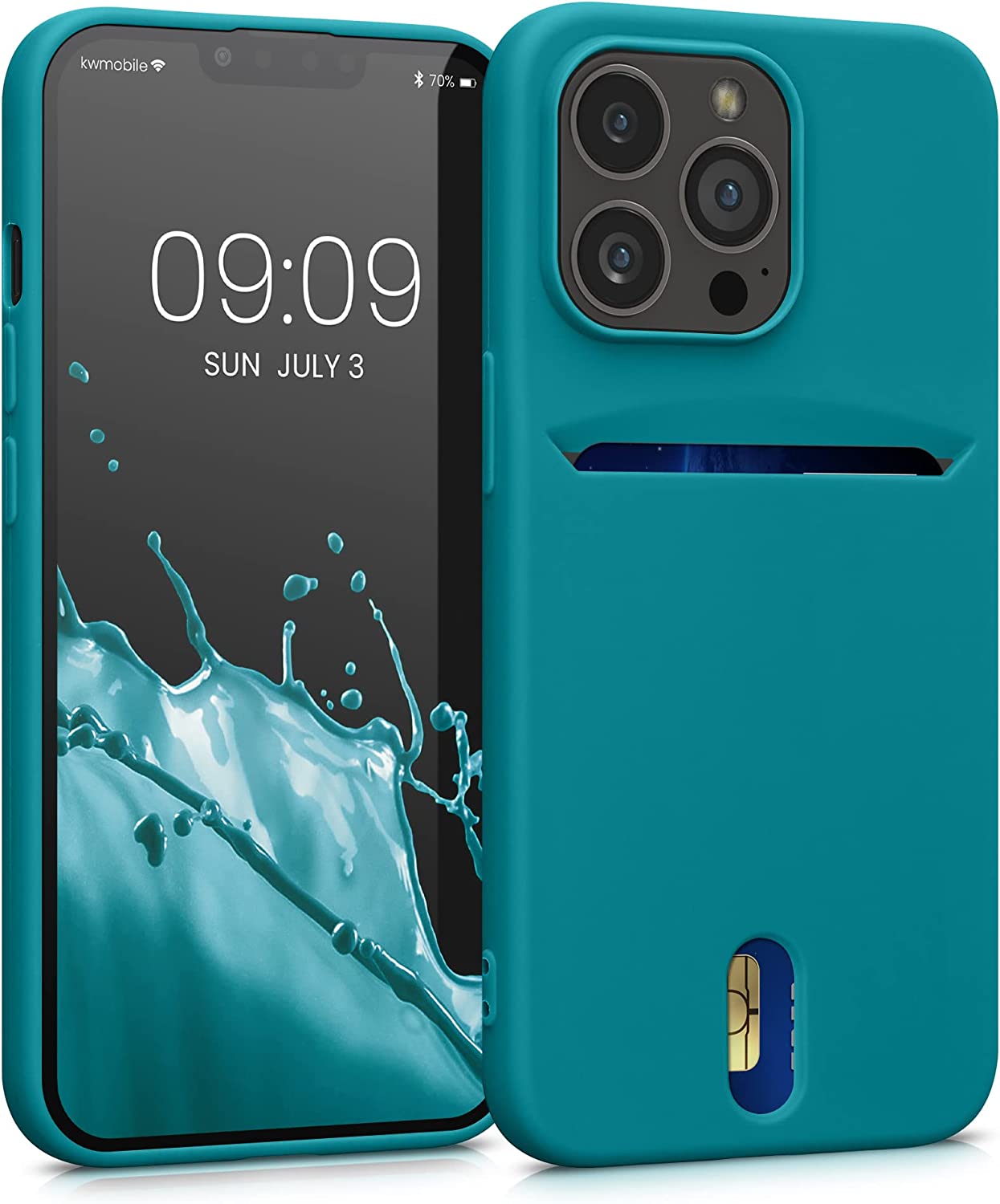 KW iPhone 13 Pro Θήκη Σιλικόνης TPU - Petrol Matte - 57749.57