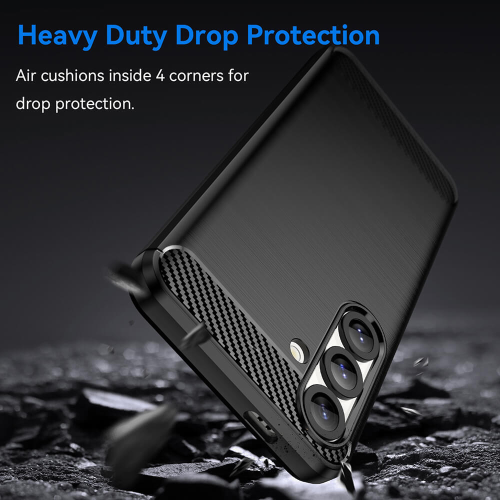 Techsuit Samsung Galaxy S25 Plus Carbon Silicone Θήκη Σιλικόνης TPU - Black