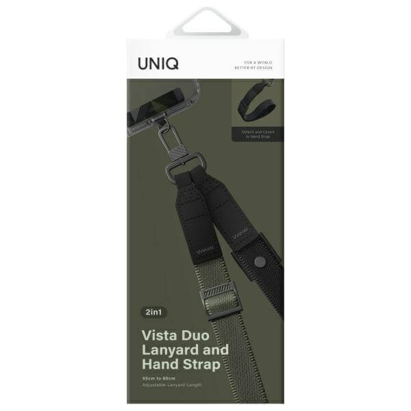 Uniq Vista Universal Phone Lanyard - 2 σε 1 Λουράκι Κινητού - Forest Black
