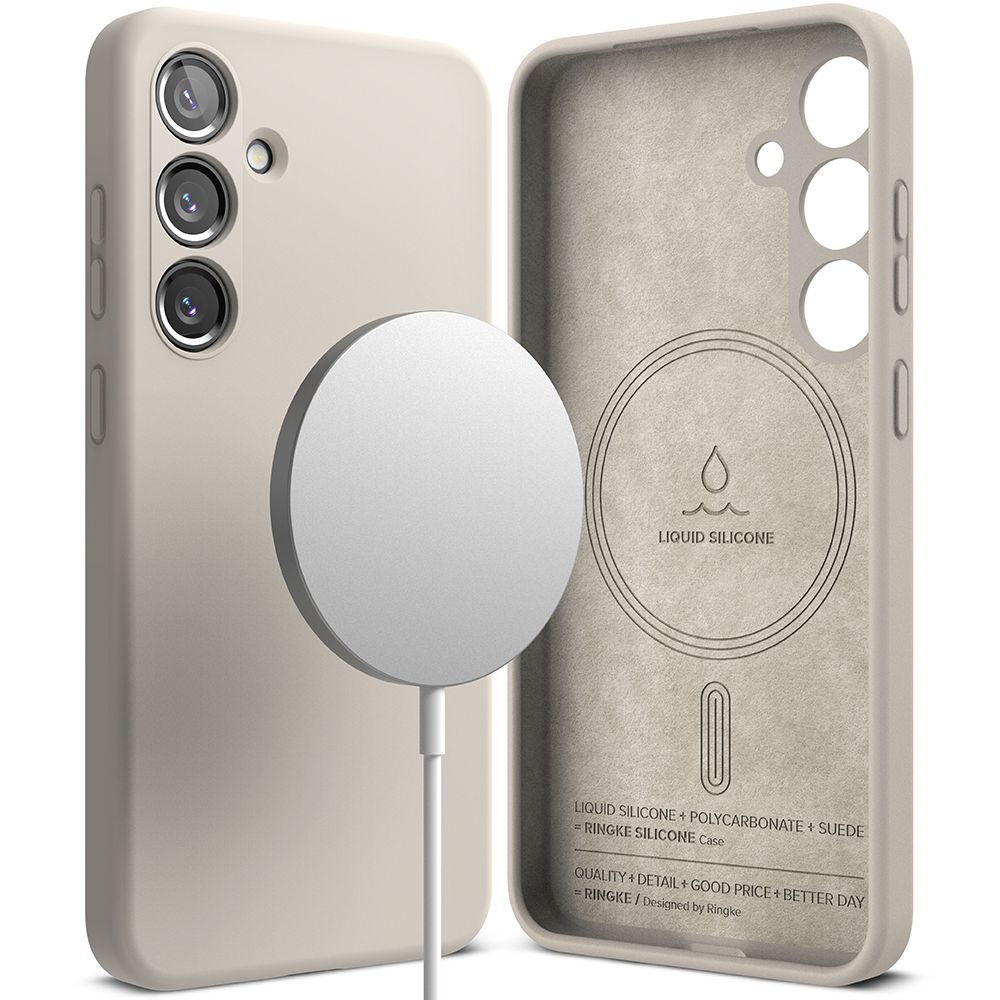 Ringke Samsung Galaxy S24 Silicone Magnetic MagSafe Case Θήκη Σιλικόνης με MagSafe - Stone