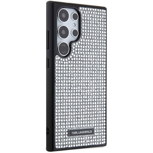 Karl Lagerfeld Samsung Galaxy S24 Ultra - Rhinestone Metal Logo - Σκληρή Θήκη με Πλαίσιο Σιλικόνης - Silver - KLHCS24LHDSPRS