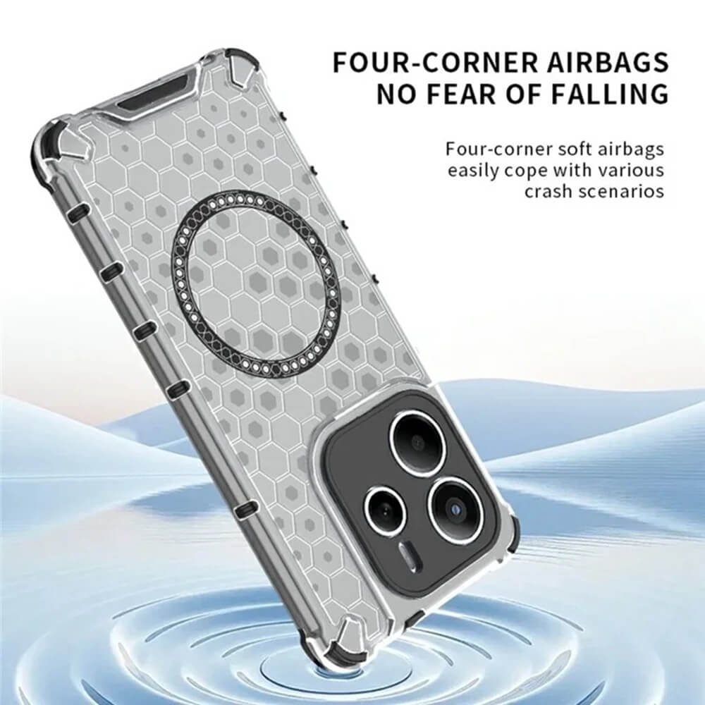 Techsuit Xiaomi Redmi Note 14 5G Honeycomb Shield MagSafe Σκληρή Θήκη με Πλαίσιο Σιλικόνης - White