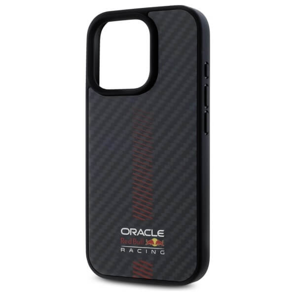 Red Bull iPhone 15 Pro Max - Carbon Fiber Power Bar - MagSafe Σκληρή Θήκη με Πλαίσιο Σιλικόνης - Black - RBHMP15X24CFGSMK