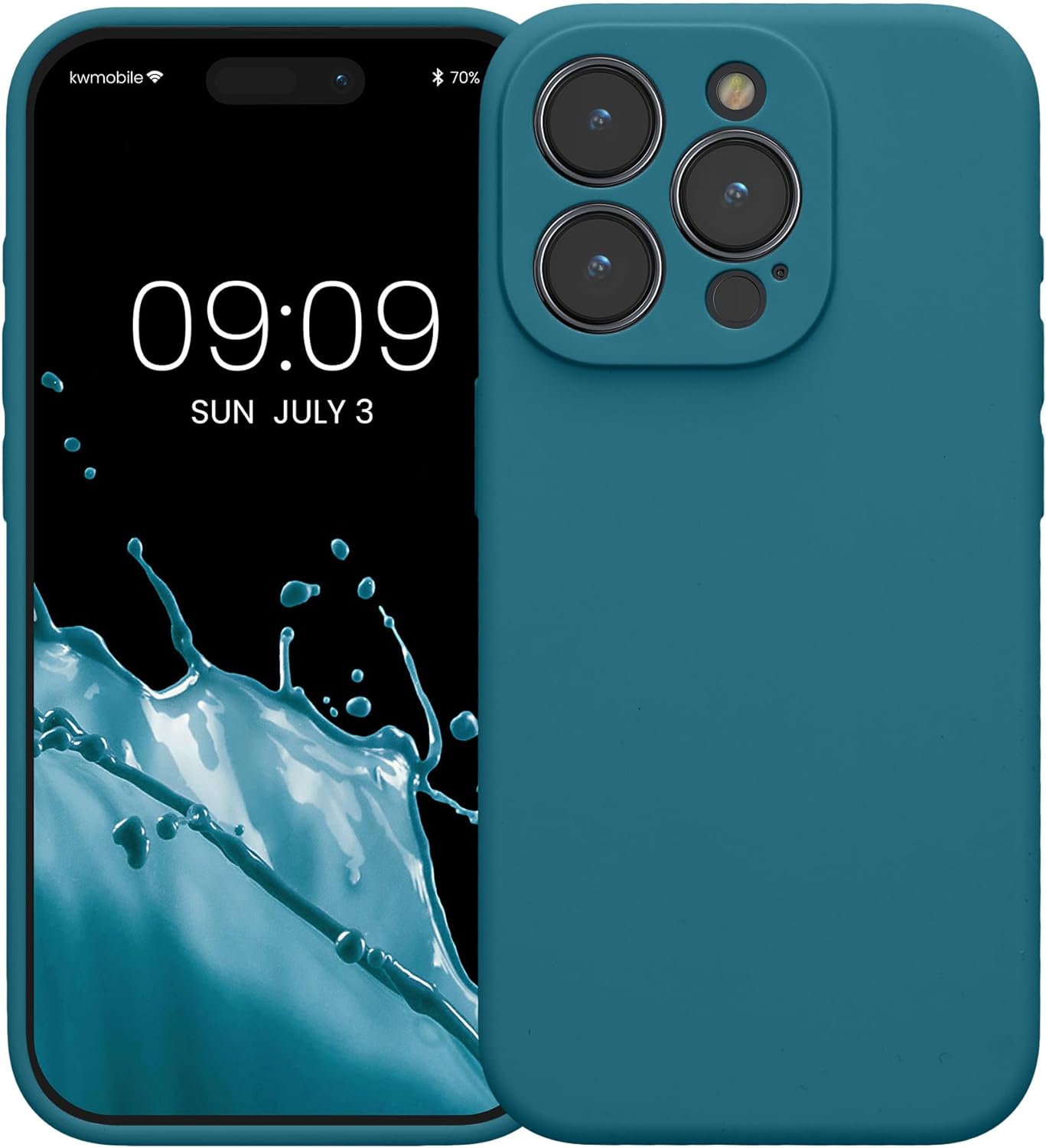 KW iPhone 15 Pro Θήκη Σιλικόνης Rubberized TPU - Matte Petrol