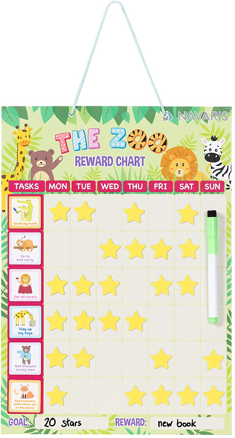 Navaris Εβδομαδιαίος Μαγνητικός Πίνακας Χρονοδιαγράμματος για Παιδιά - Green / Multicolor - 53343.02