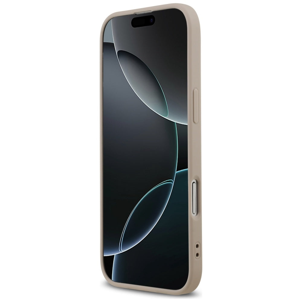 Guess iPhone Air - 4G Ring Classic Logo MagSafe - Σκληρή Θήκη με Πλαίσιο Σιλικόνης και Επένδυση Συνθετικού Δέρματος - Pink - GUHMP17MG4GFRP