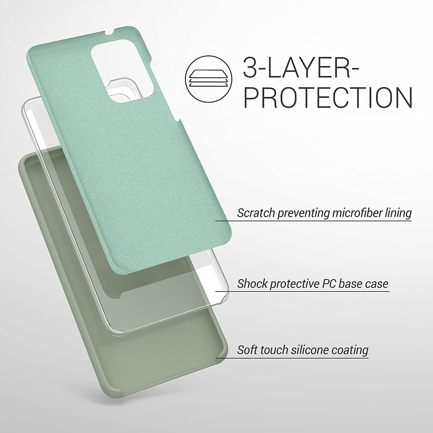 KW Samsung Galaxy A52 / A52 5G / A52s 5G Θήκη Σιλικόνης Rubber TPU - Grey Green - 54347.172