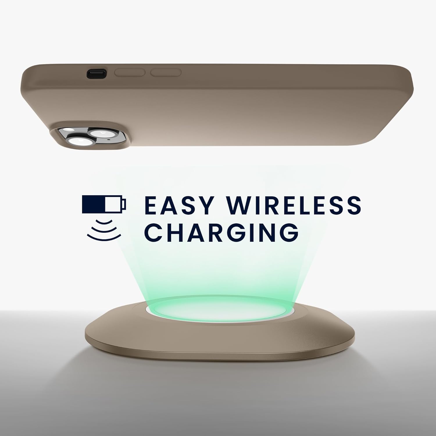 KW iPhone 15 Θήκη Σιλικόνης Rubberized TPU - Taupe - 61953.43