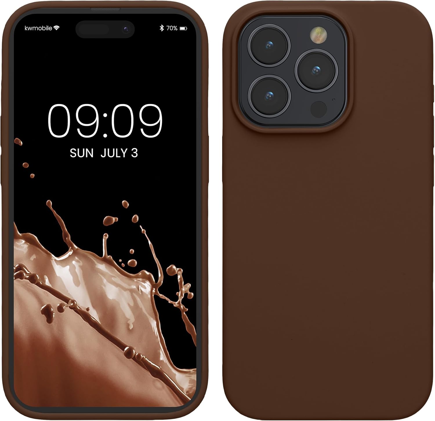 KW iPhone 15 Pro Max Θήκη Σιλικόνης Rubberized TPU - Chocolate
