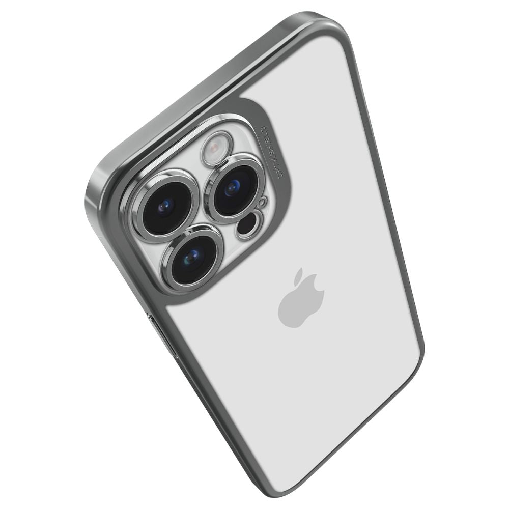 Spigen iPhone 14 Pro Max Optik Crystal Θήκη Σιλικόνης - Chrome Grey