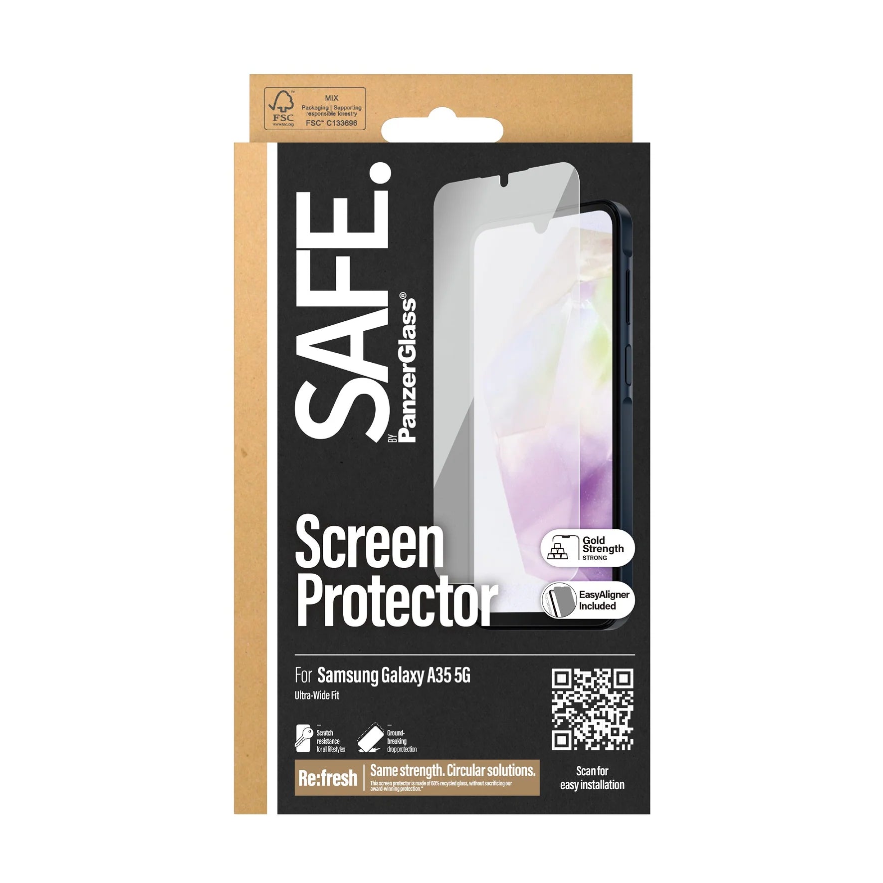 Safe by PanzerGlass Samsung Galaxy A35 5G - Ultra-Wide Fit W. EasyAligner Case Friendly Full Screen Αντιχαρακτικό Γυαλί Οθόνης - Διάφανο - SAFE95686
