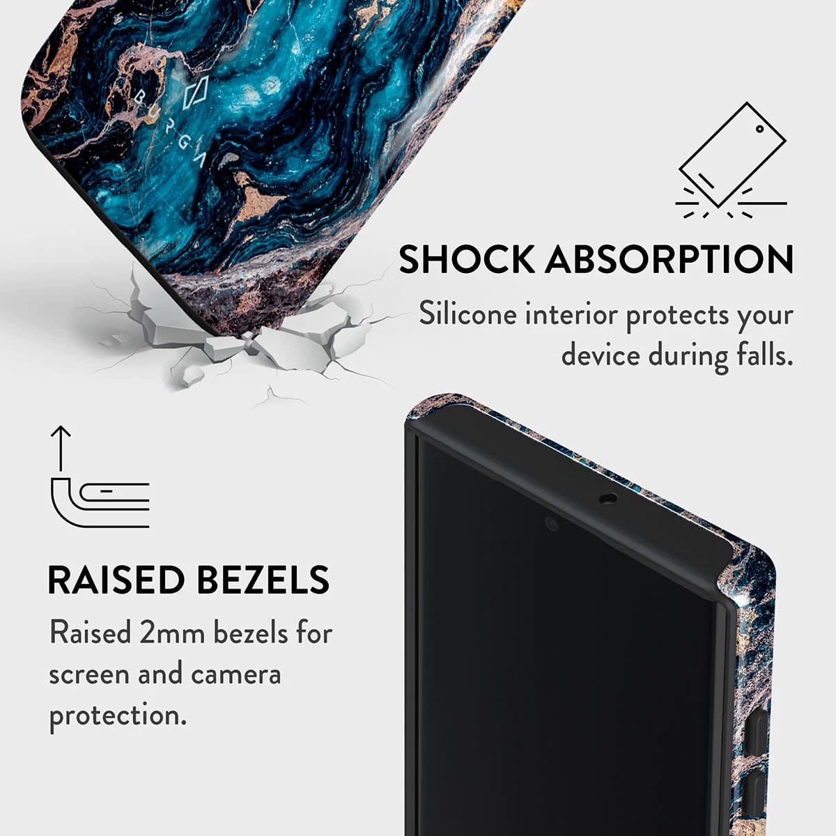 Burga Samsung Galaxy S22 Ultra Fashion Tough Σκληρή Θήκη - Mystic River