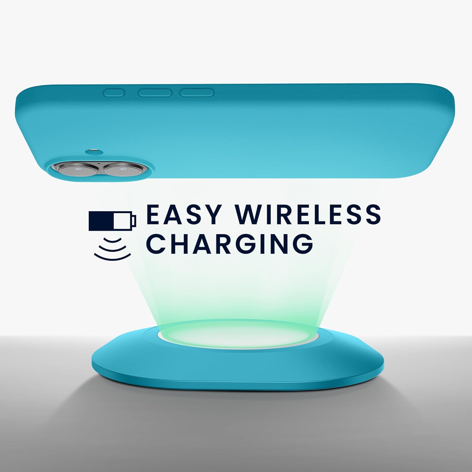 KW iPhone 16 Θήκη Σιλικόνης Rubberized TPU - Cool Glacier