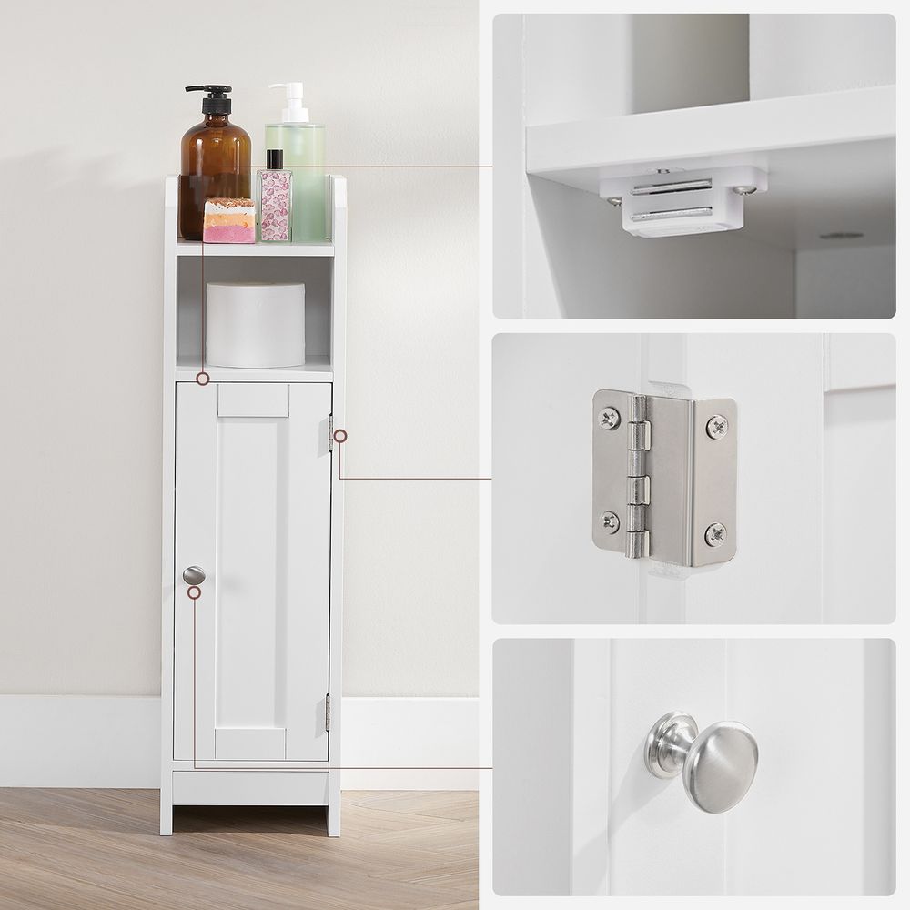 Vasagle Ντουλάπι Μπάνιου από MDF - 18 x 20 x 80 cm - ‎White - BBC310W01