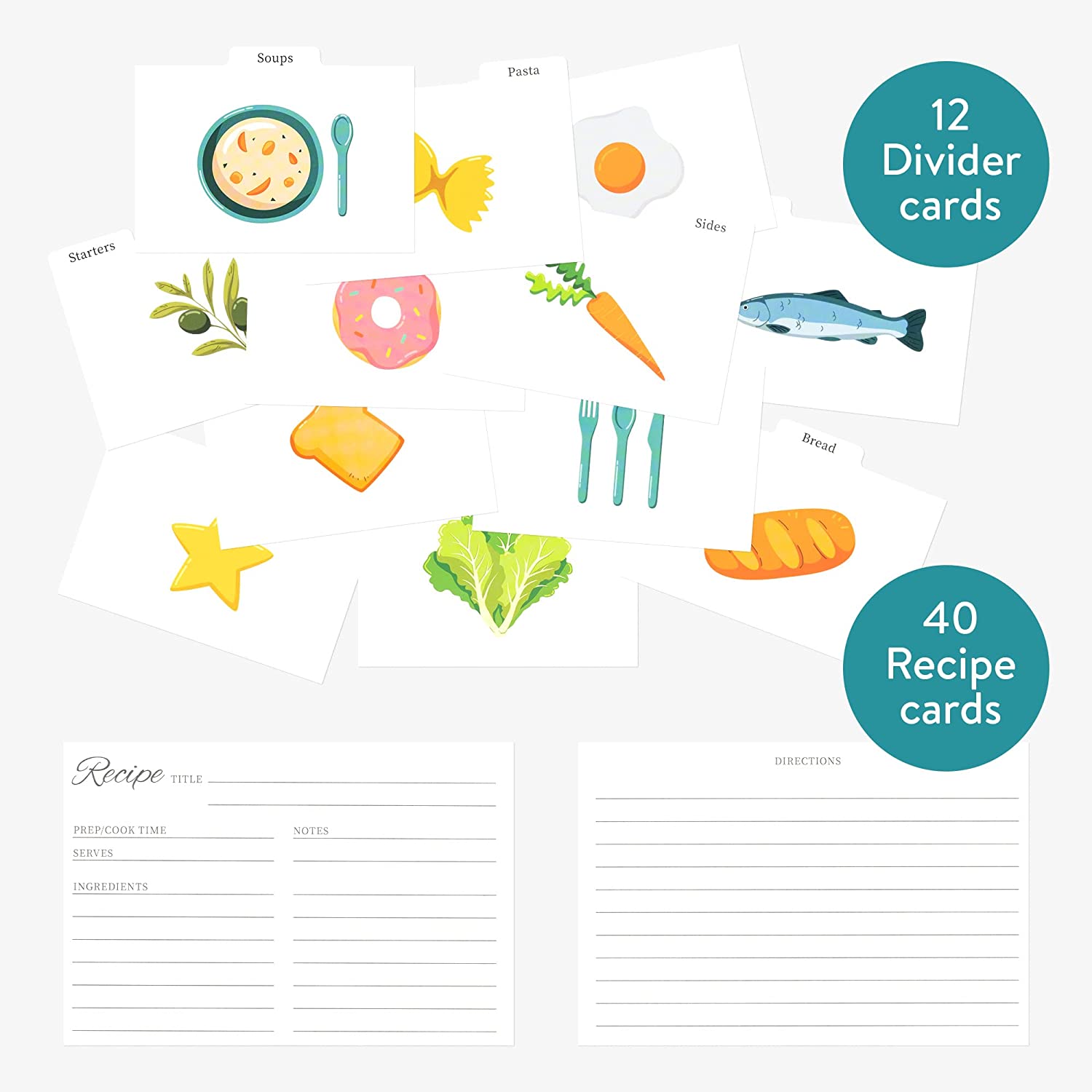 Navaris Μεταλλικό Κουτί Αποθήκευσης για Κάρτες Συνταγών - Green - Multicolor - 56907.01