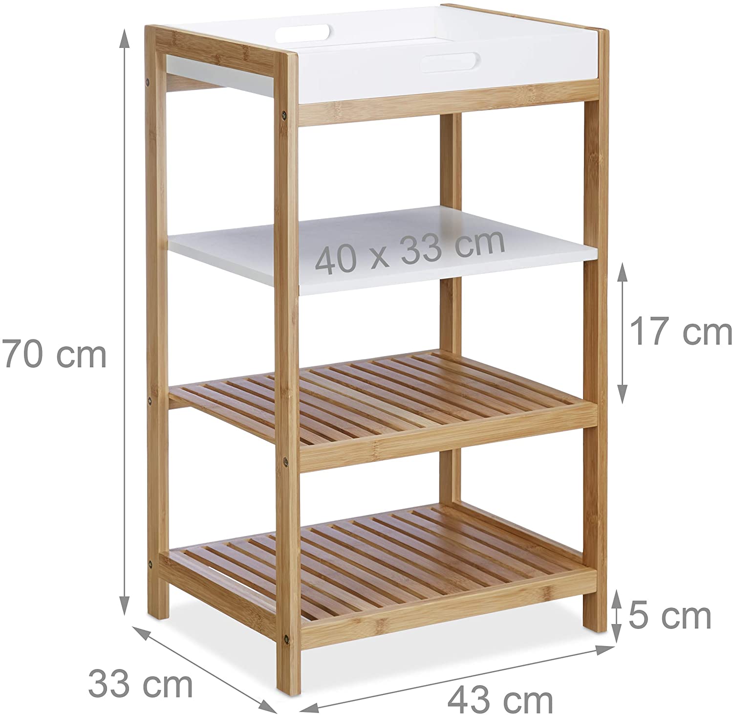 Relaxdays Ράφι Κουζίνας / Μπάνιου - Natural - 4052025202750