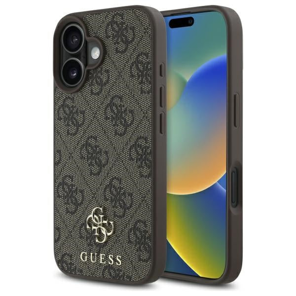 Guess iPhone 16 - 4G Small Classic - MagSafe Θήκη με Επένδυση Συνθετικού Δέρματος - Brown - GUHMP16SP4SM4MW