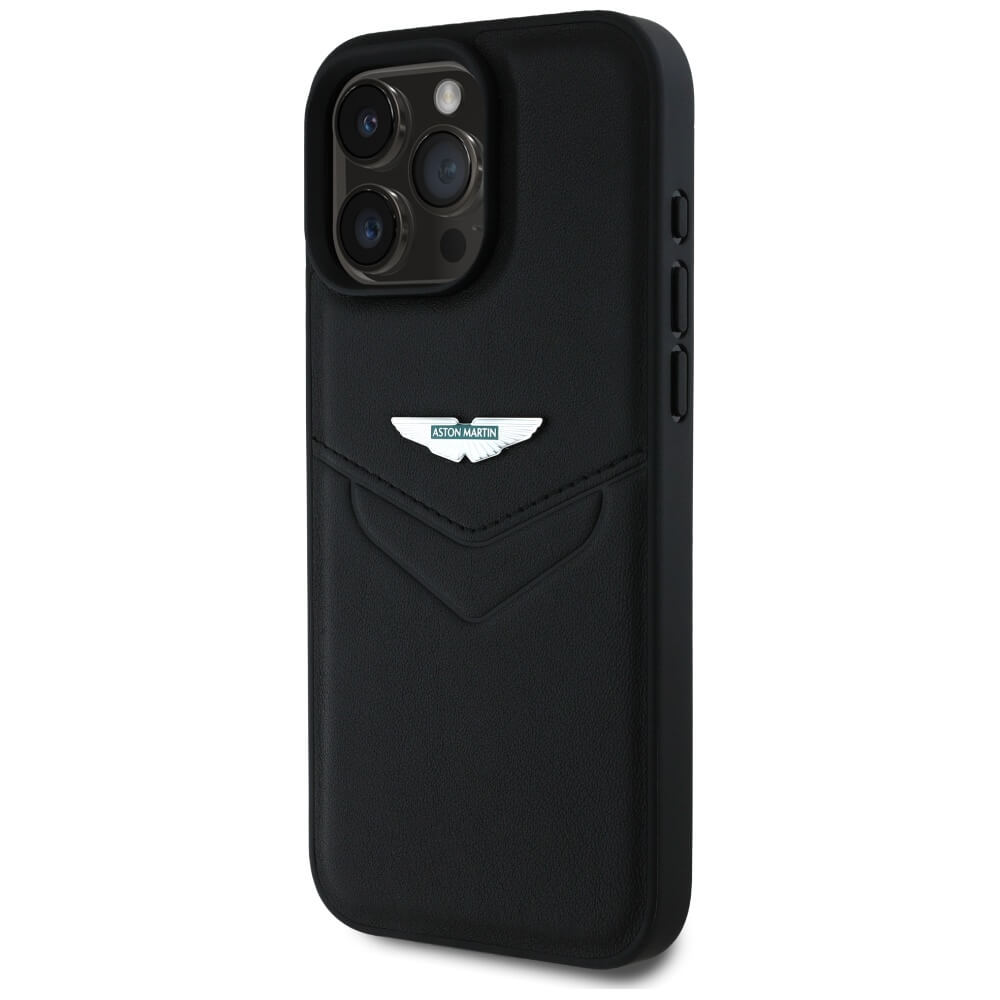 Aston Martin iPhone 16 Pro - HC Leather Victory - Σκληρή Θήκη με Επένδυση Γνήσιου Δέρματος - Black