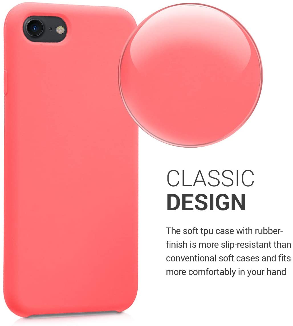 KW iPhone SE 2022 / SE 2020 / 7 / 8 Θήκη Σιλικόνης Rubber TPU - Neon Coral - 40225.103