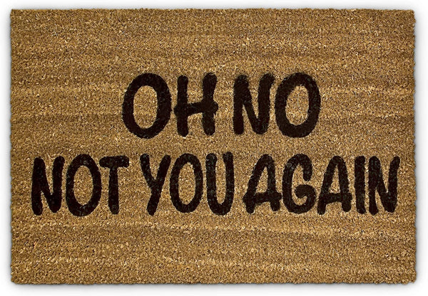 Relaxdays Χαλάκι Πόρτας από Ίνες Καρύδας Design Oh No - Not You Again - 60 x 40 cm - Dark Brown / Black - 4052025177270