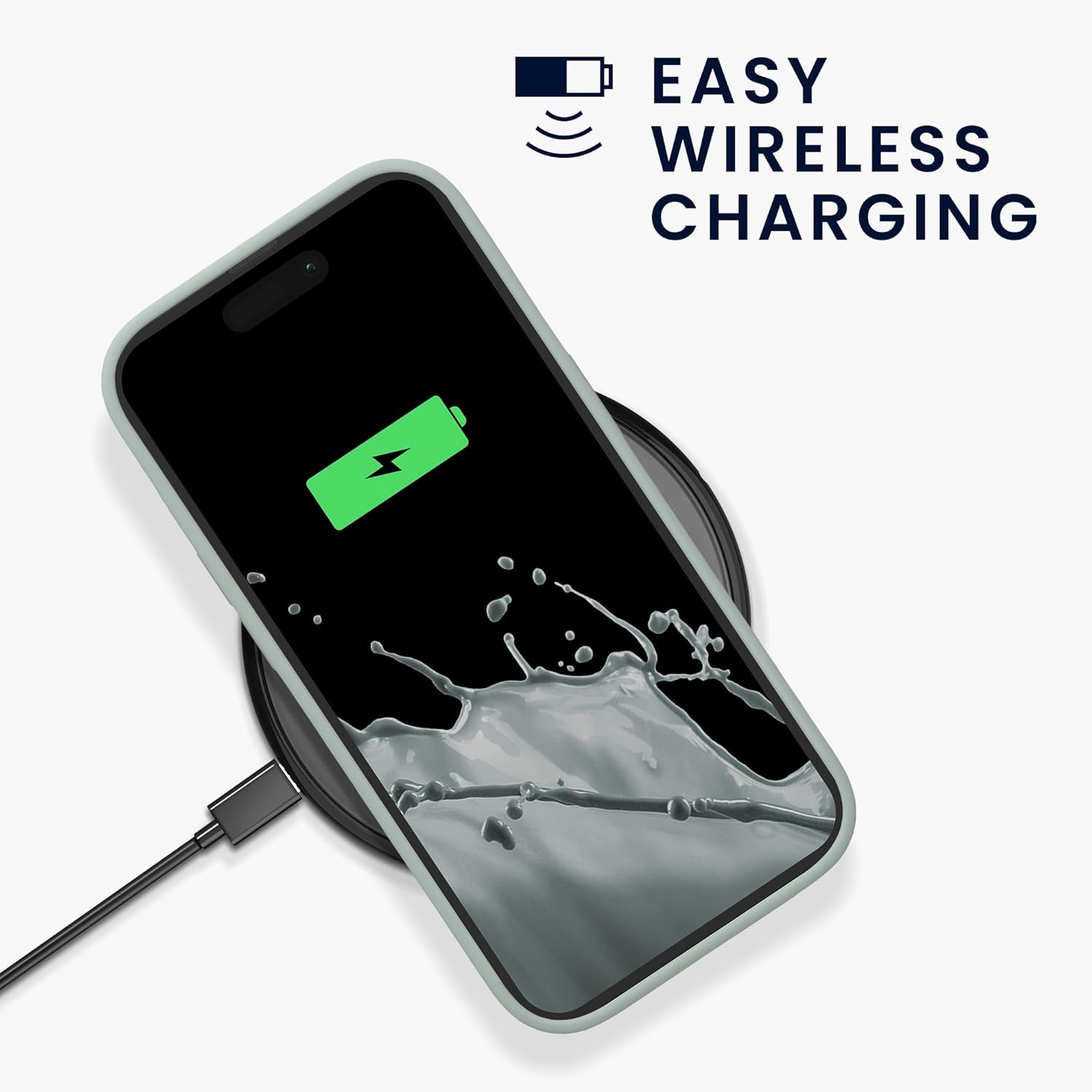 KW iPhone 15 Pro Max Θήκη Σιλικόνης Rubberized TPU - Cool Mint