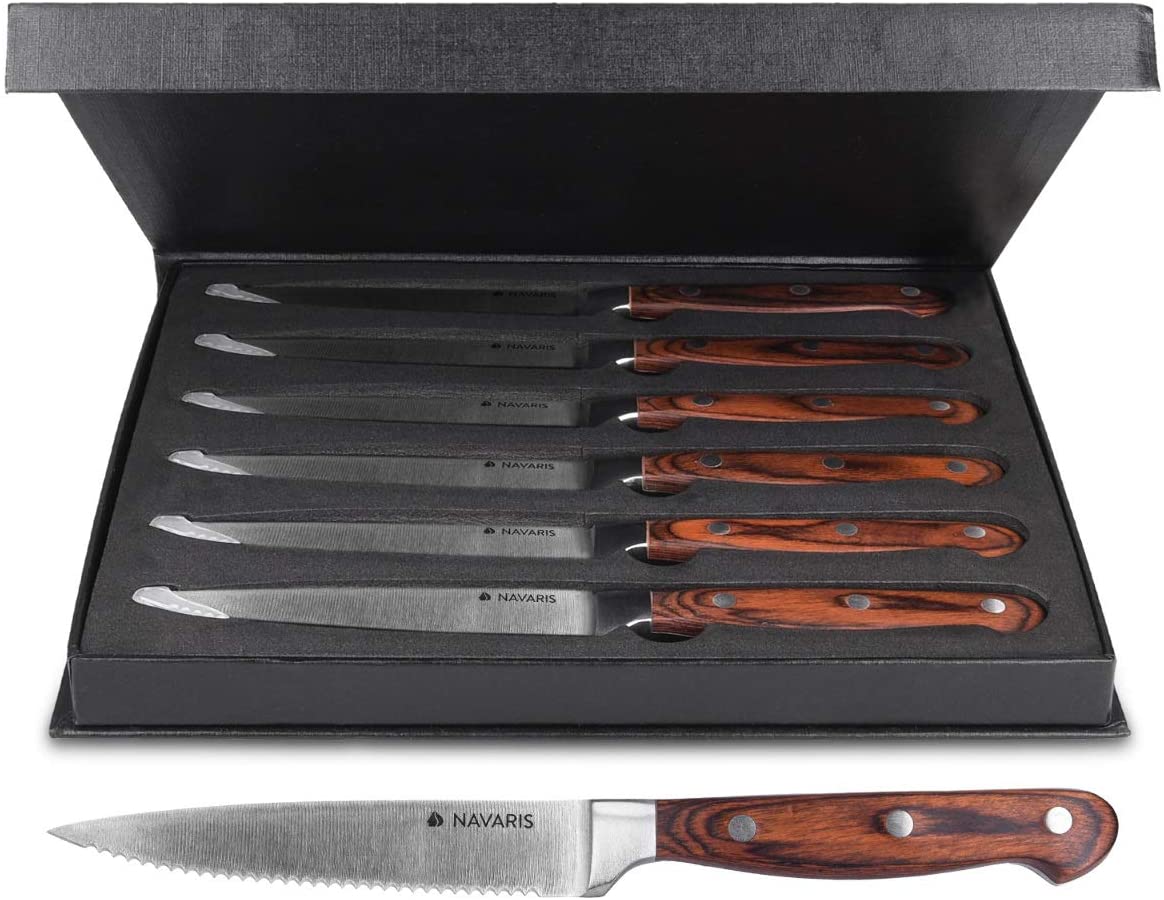 Navaris Σετ με 6 Τεμάχια Μαχαιριών με Ξύλινη Λαβή - Brown - 48114.01.06
