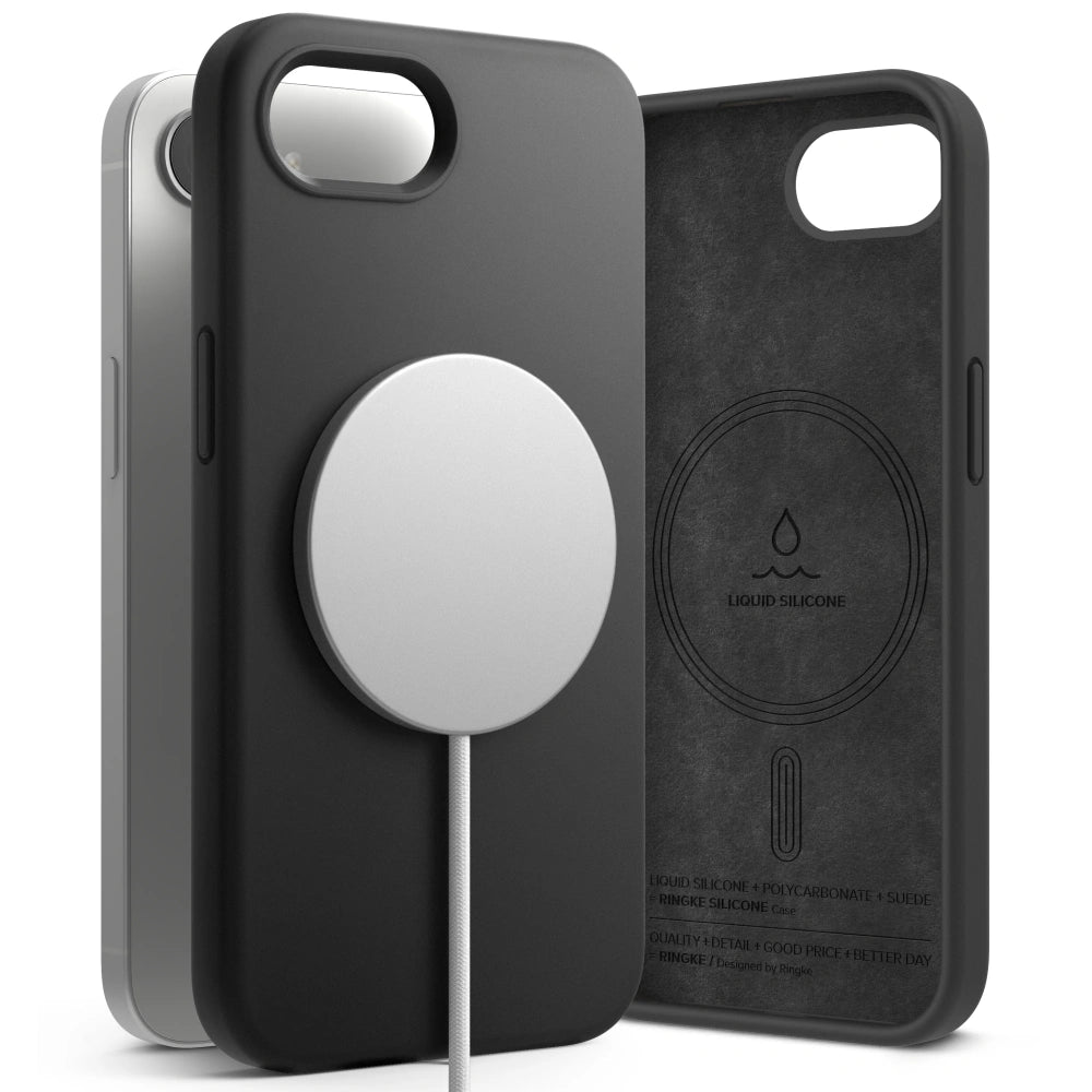 Ringke iPhone 16e Silicone Magnetic MagSafe Case Θήκη Σιλικόνης με MagSafe - Black