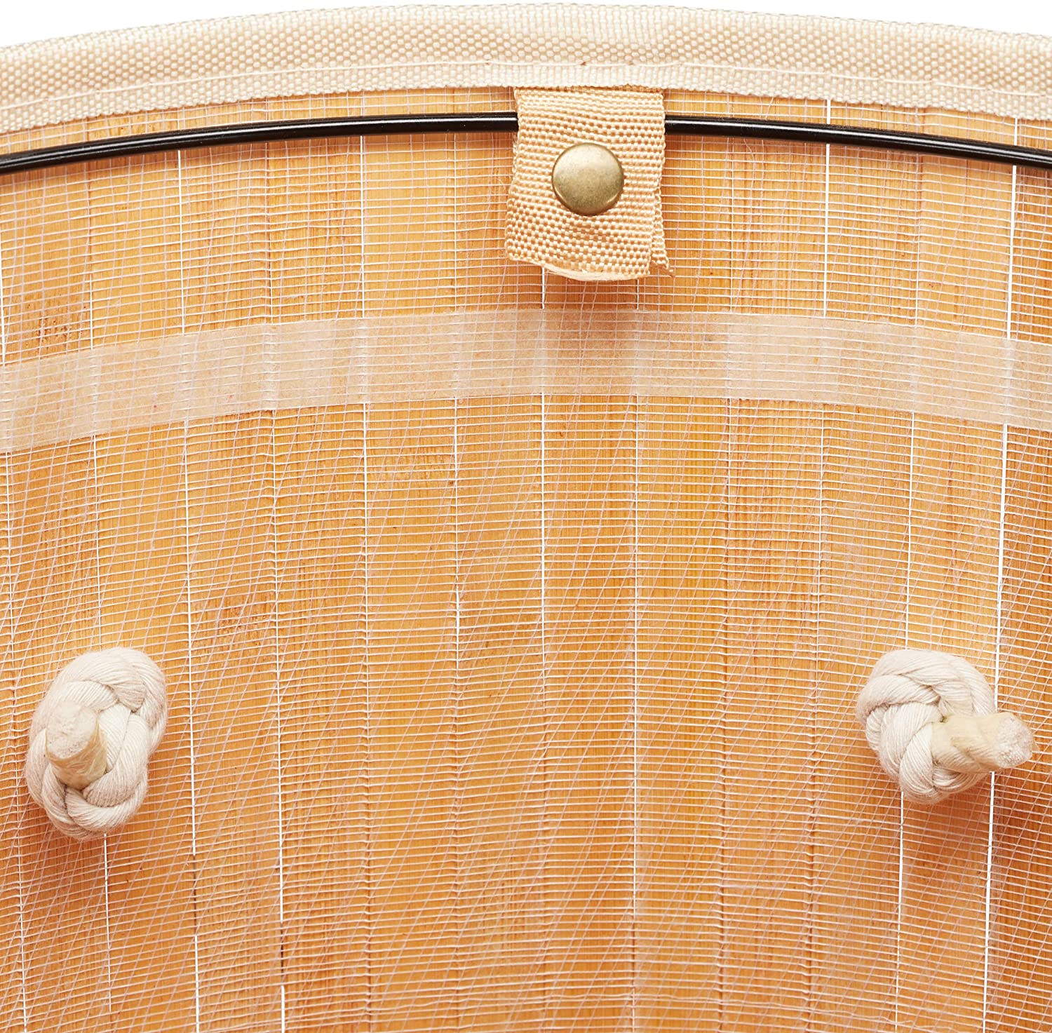 Relaxdays Πτυσσόμενο Στρόγγυλο Καλάθι Απλύτων από Μπαμπού με Καπάκι - Creme - 4052025918415