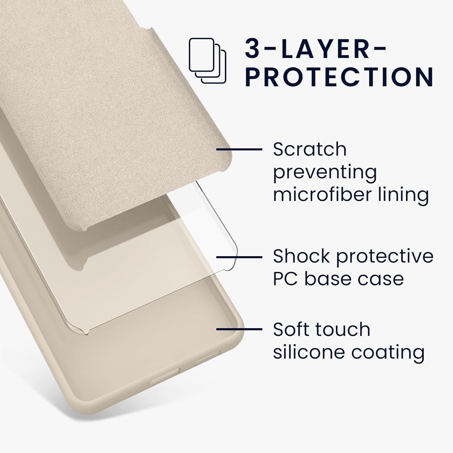 KW iPhone 15 Θήκη Σιλικόνης Rubberized TPU - Cream