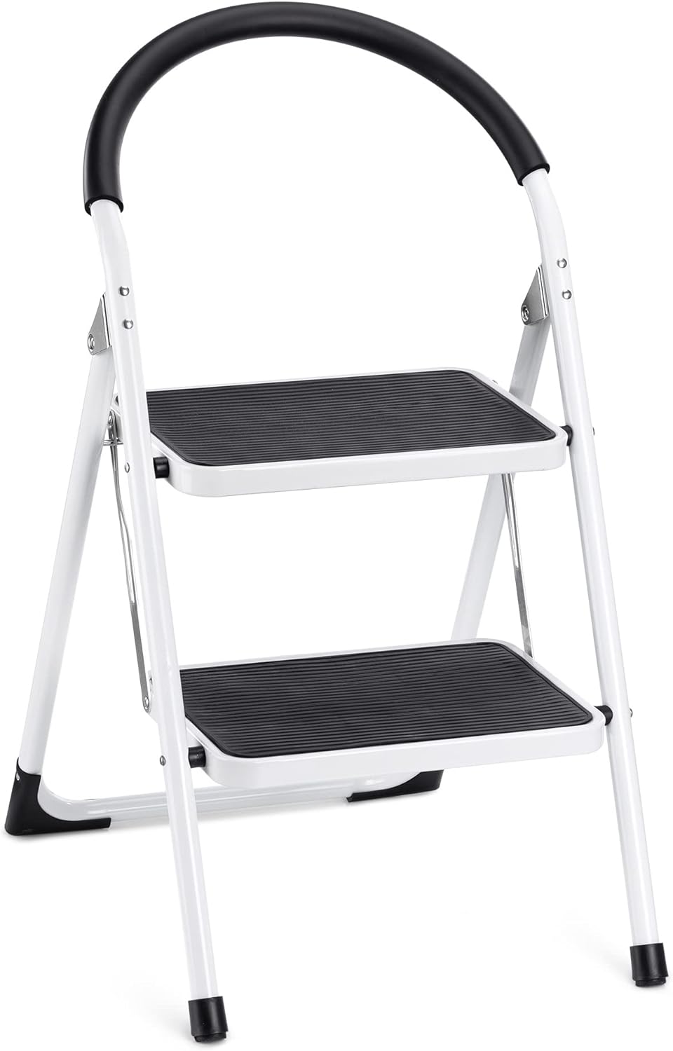 Navaris Αναδιπλούμενη Σκάλα με 2 Αντιολισθητικά Σκαλοπάτια - White - 58081.01.01