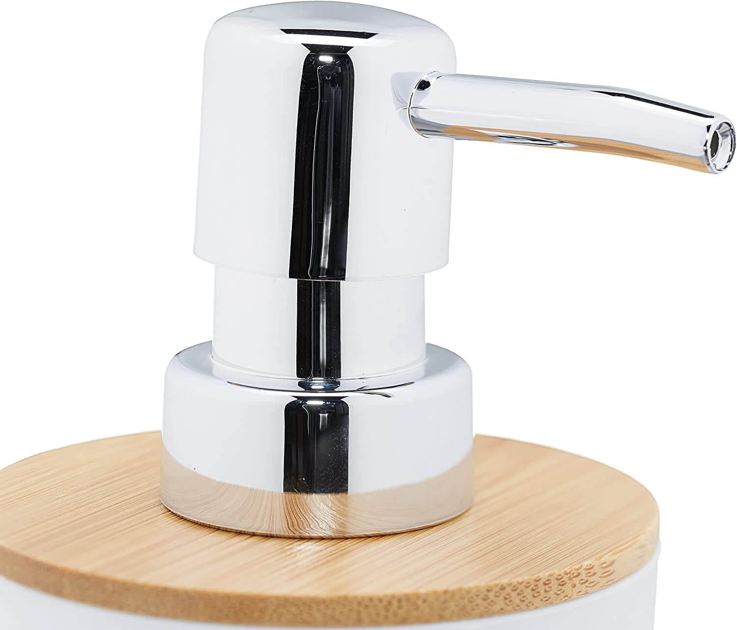 Relaxdays Αξεσουάρ Μπάνιου Σετ 6 Τεμαχίων από Πλαστικό και Μπαμπού - White / Light Brown - 4052025886509