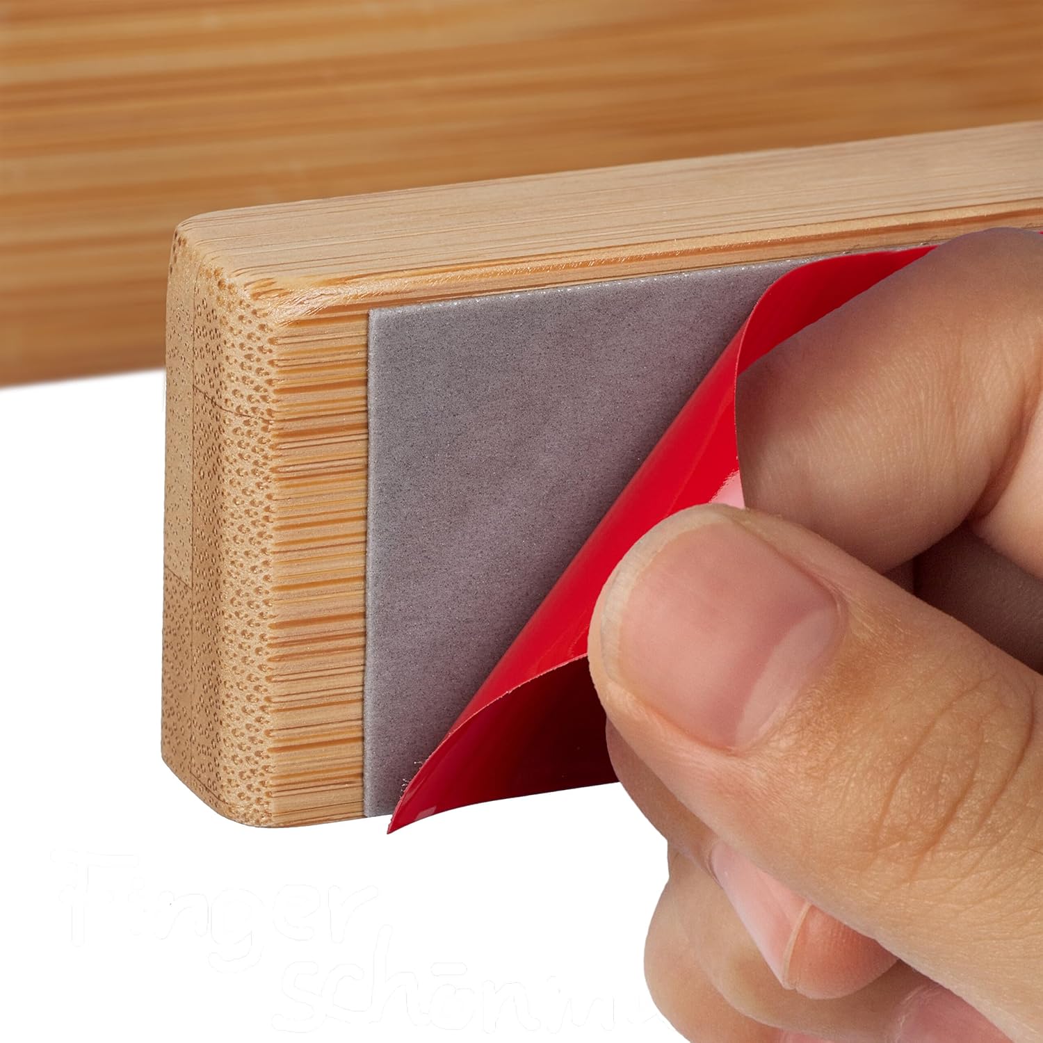 Relaxdays Επιτοίχια Αυτοκόλλητη Βάση Ρολού Τουαλέτας από Μπαμπού - Natural - 4052025485306