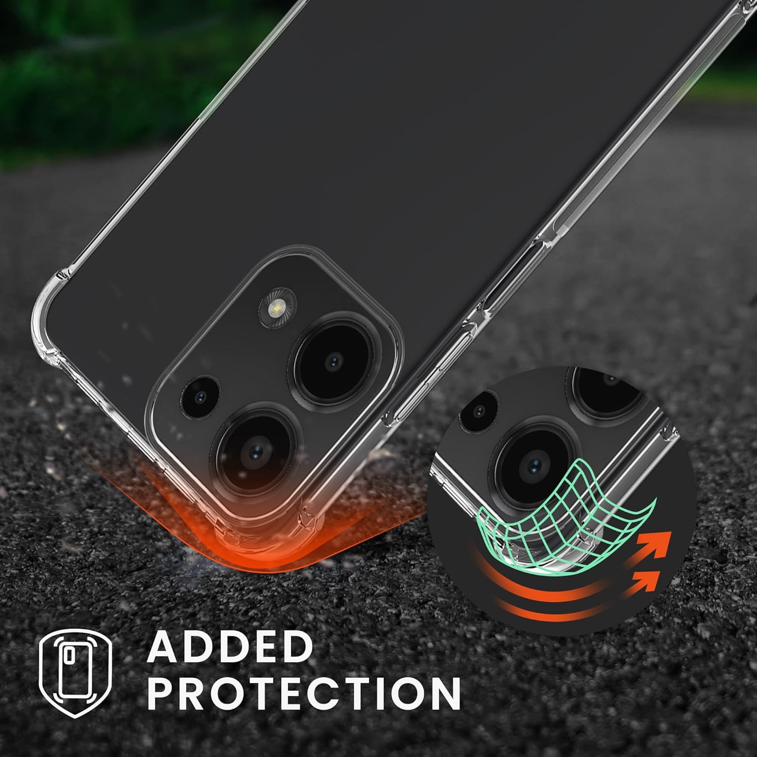 KW Xiaomi Redmi Note 13 Pro 4G Θήκη Σιλικόνης TPU με Λουράκι - Διάφανη / Black