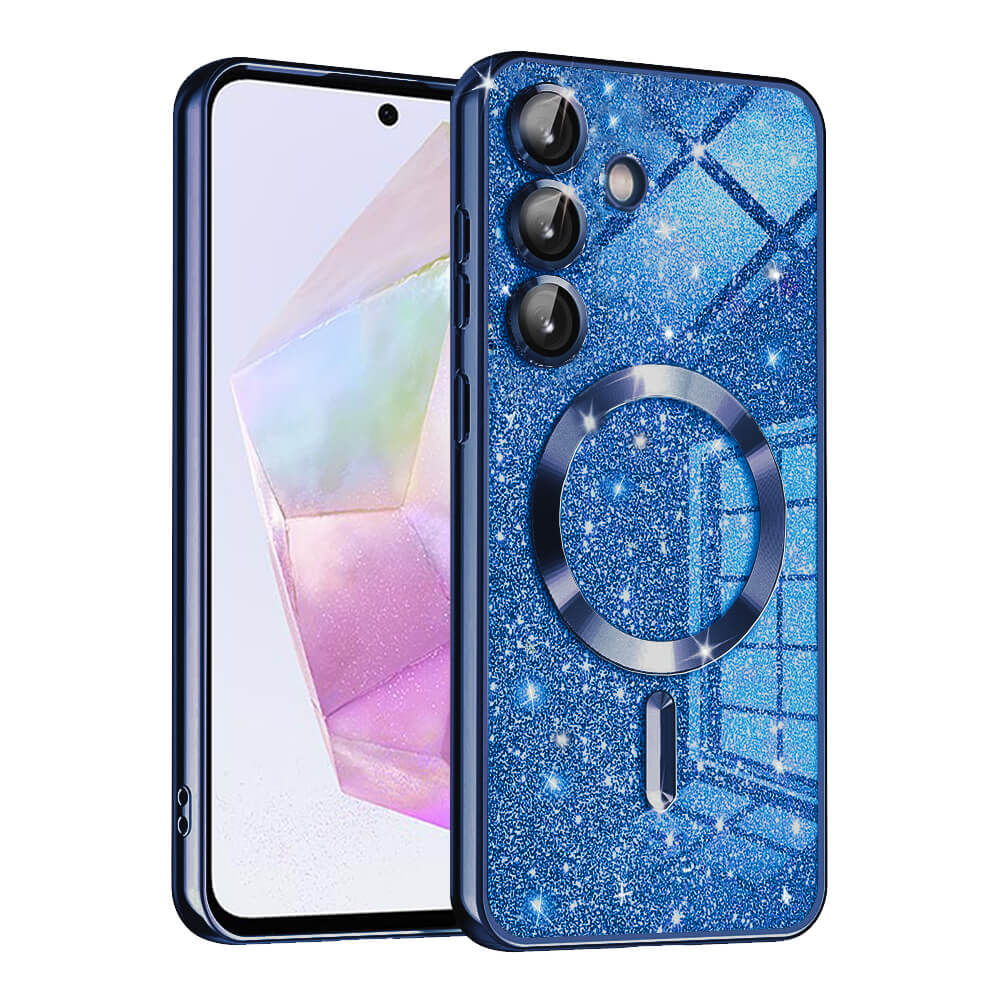 Techsuit Samsung Galaxy A35 5G - Luxury Glitter MagSafe - Θήκη Σιλικόνης - Deep Blue