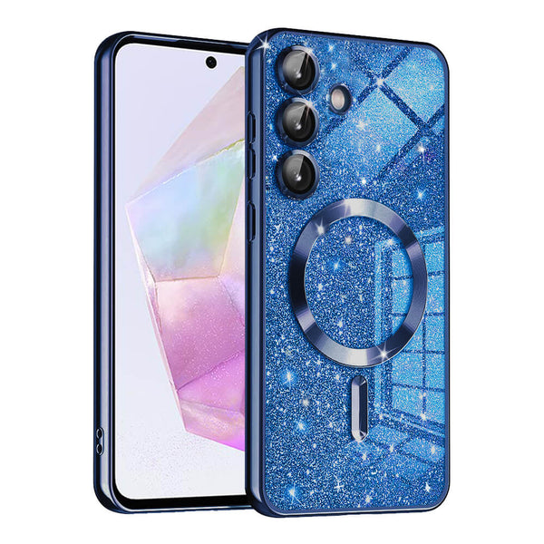 Techsuit Samsung Galaxy A35 5G - Luxury Glitter MagSafe - Θήκη Σιλικόνης - Deep Blue - likebrands.gr