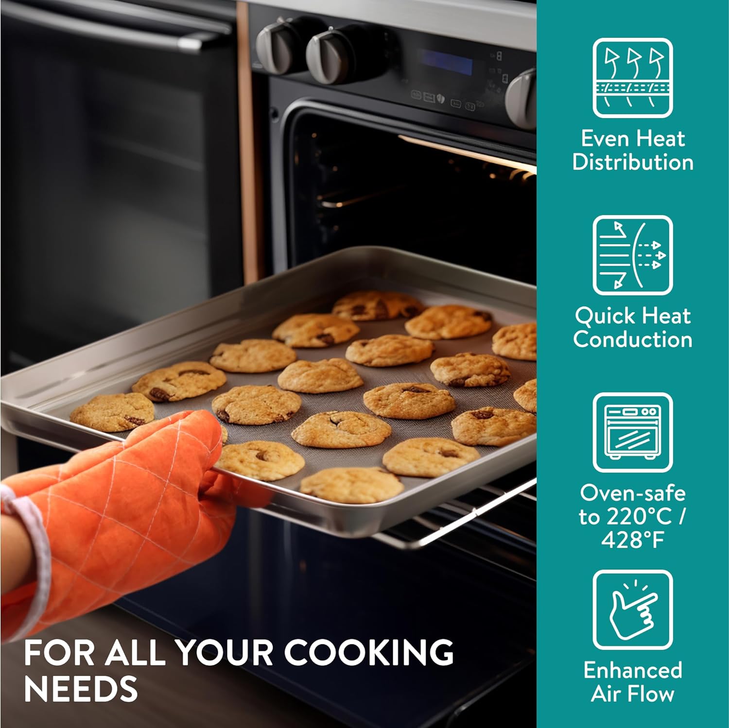 Navaris Σετ με 3 Ταψιά από Ανοξείδωτο Ατσάλι και 2 Σχάρες - Silver - 44715.02