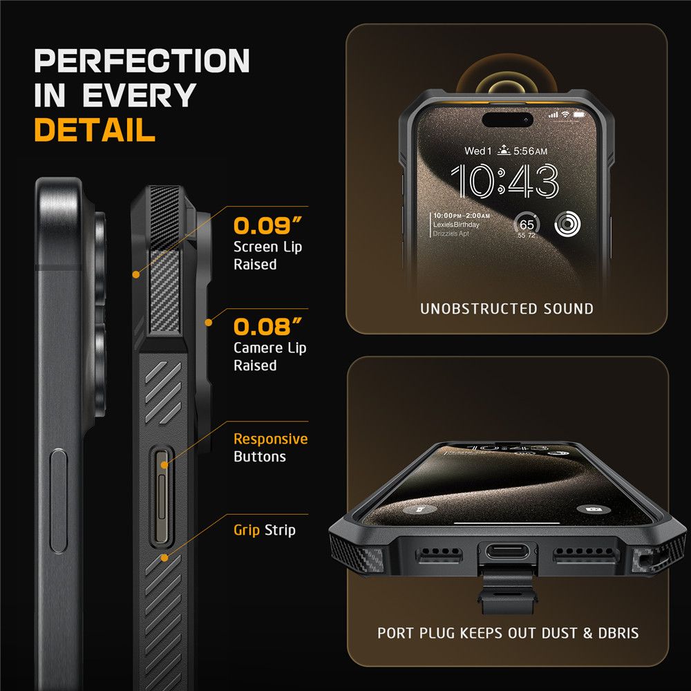 Supcase iPhone 16 Pro Max UB Grip Mag Σκληρή Θήκη με MagSafe και Stand - Black