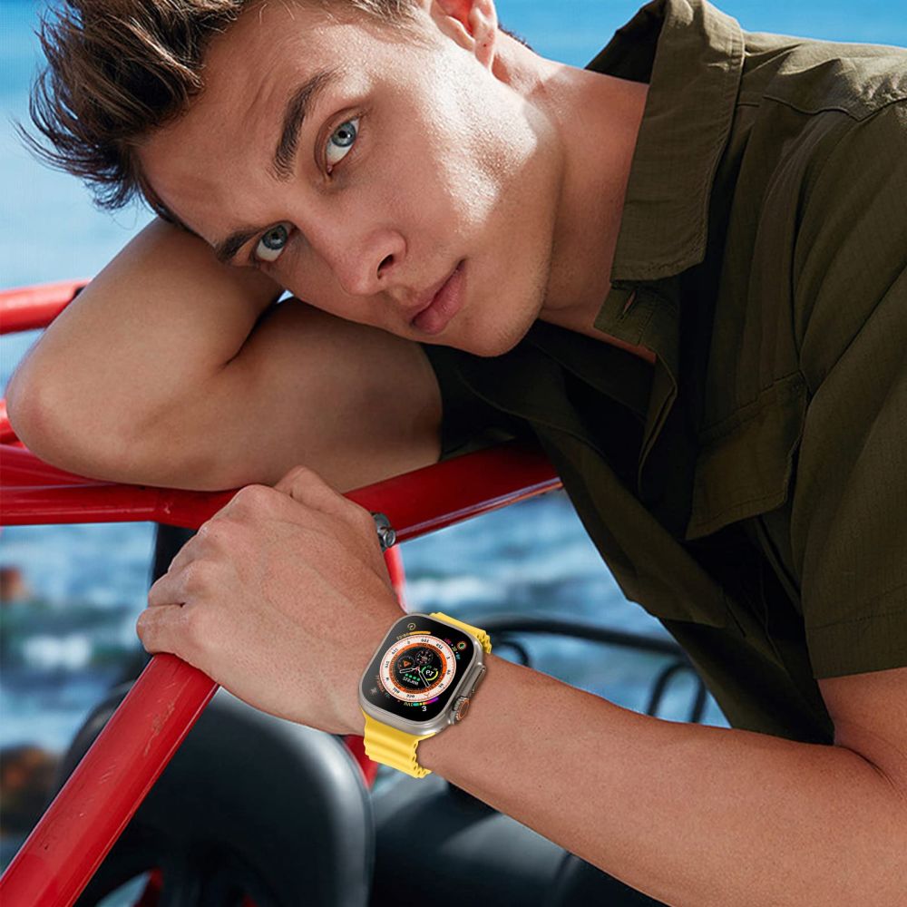 Tech-Protect Λουράκι Apple Watch 8/9/10/11 - SE (1/2/3) - Ultra (1/2/3) – 44/45/46/49mm IconBand Pro Λαστιχένιο - Yellow