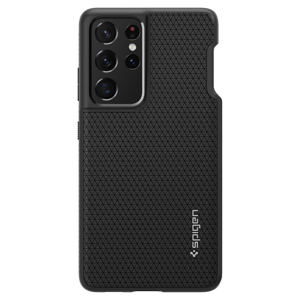 Spigen Samsung Galaxy S21 Ultra Liquid Air Pen Θήκη Σιλικόνης - Matte Black