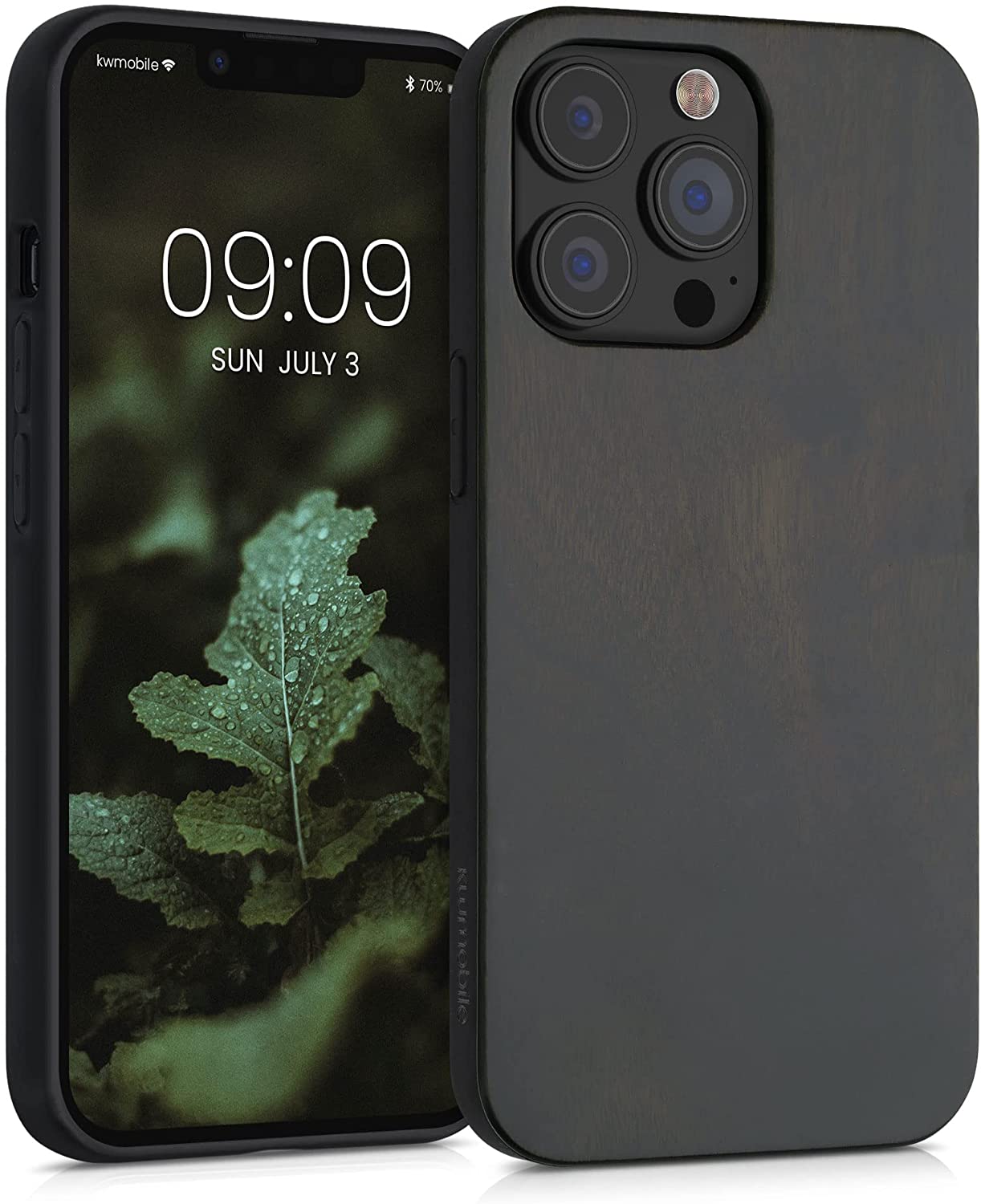 KW iPhone 13 Pro Θήκη από Φυσικό Ξύλο - Dark Green - 55968.80